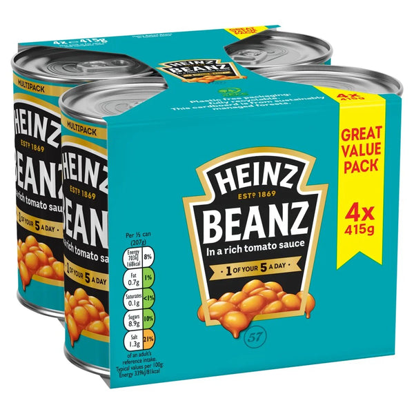 Heinz Baked Beans 4 x 415g multipack, front of pack