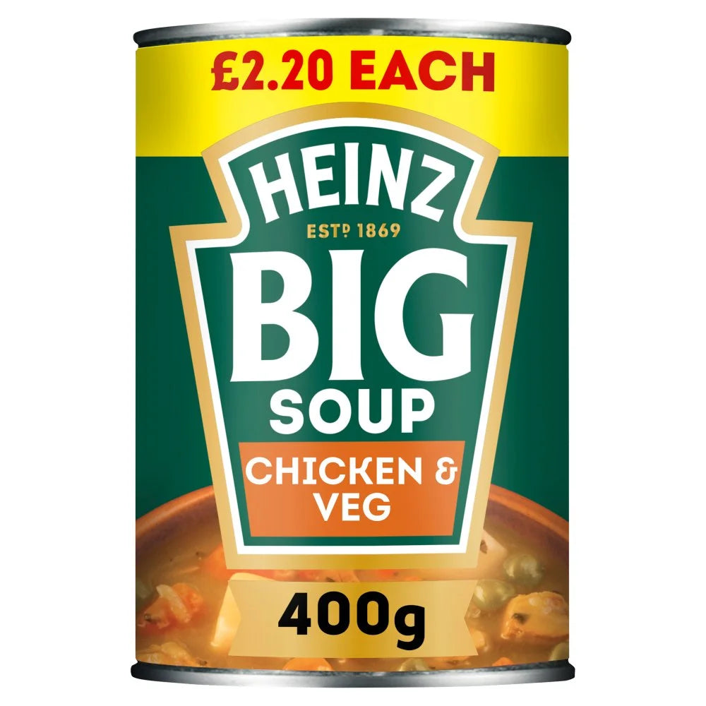 Heinz Big Soup Chicken & Vegetable 400g, front of pack
