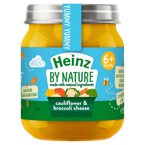 Heinz Cauliflower and Broccoli Cheese Baby Food Jar 120g, front of pack