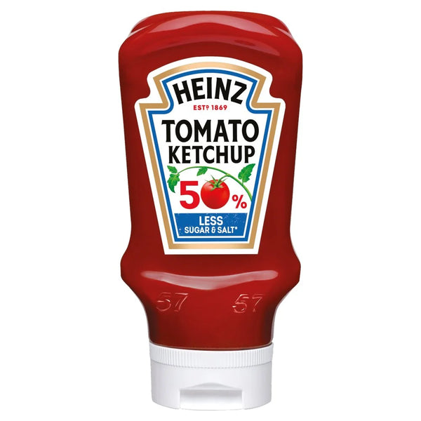 Heinz Tomato Ketchup 50% Less Salt & Sugar 400ml, front of pack