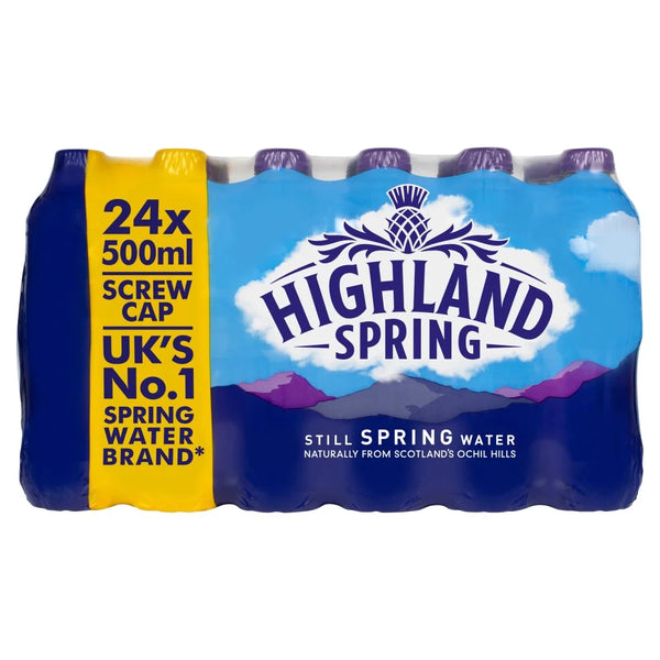 Highland Spring Still Spring Water 500ml, front of pack