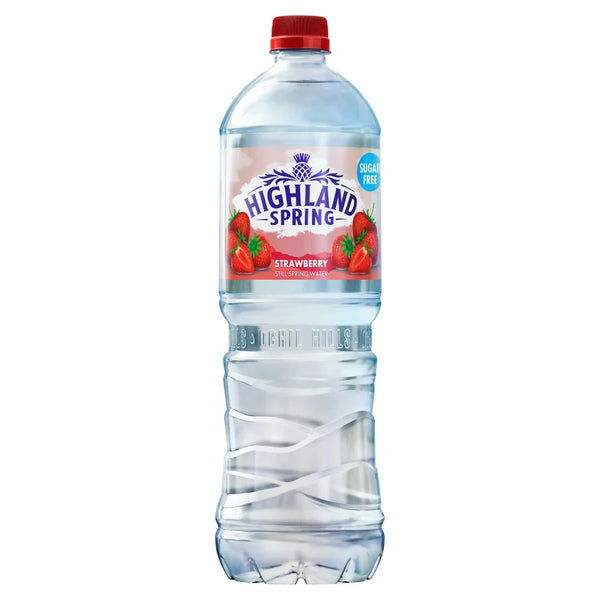 Highland Spring Strawberry Flavoured Still Spring Water 1.25L, front of pack