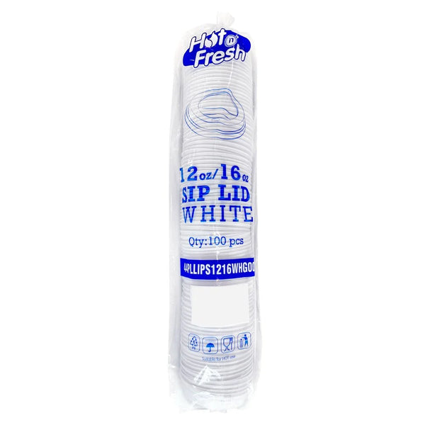 Hot & Fresh Sip Lid White, pack of 100, front of pack