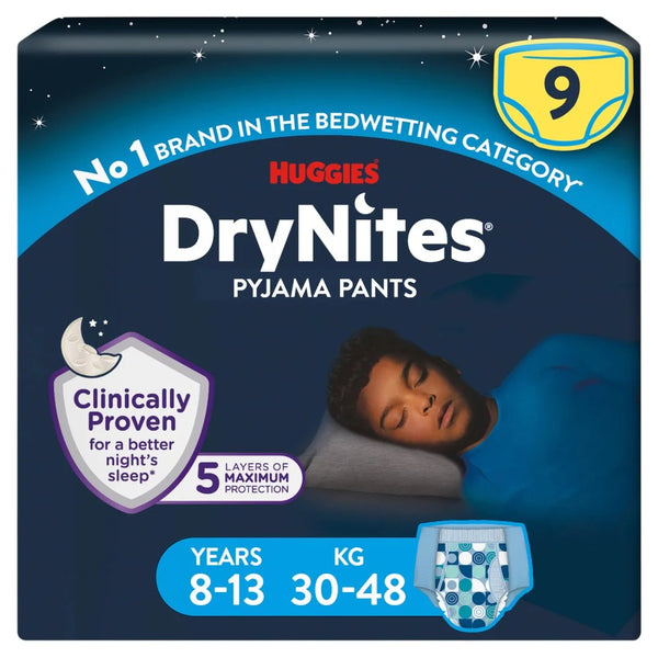 Huggies DryNites Bedwetting Pyjama Pants Boy Age 8-13, front of pack