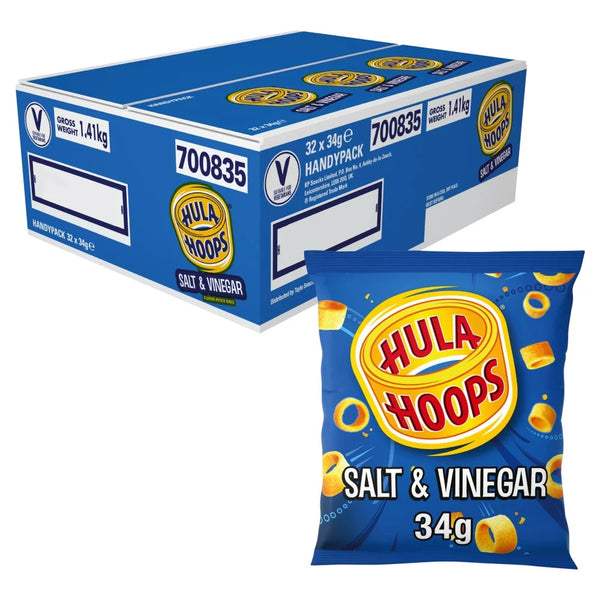 Hula Hoops Salt & Vinegar Crisps 34g, front of pack