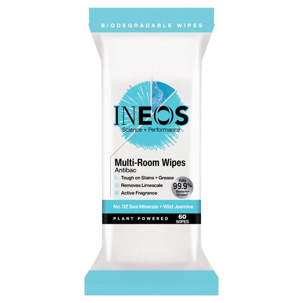 INEOS Multi-Room Antibac Wipes Sea Minerals + Wild Jasmine 60 wipes, front of pack