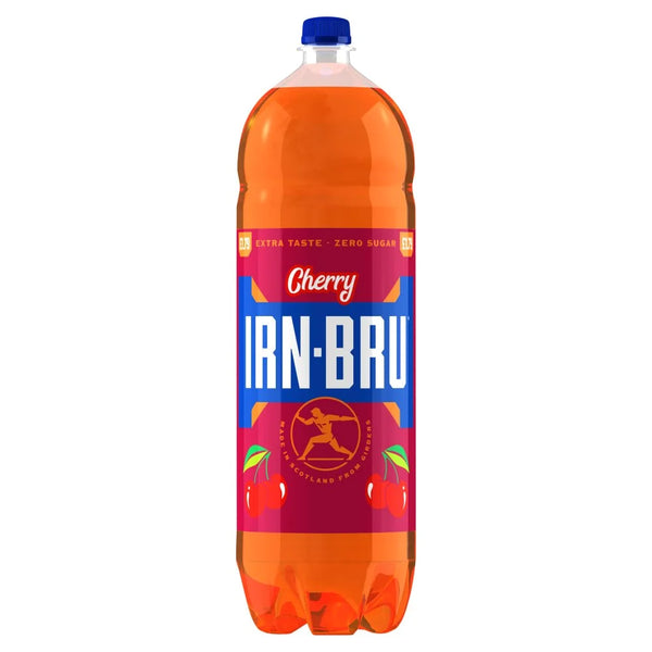 Irn-Bru Cherry Zero Sugar 2 Litre, front of pack