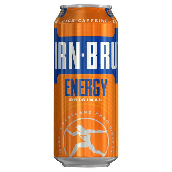 Irn-Bru Energy Drink 500ml Can, front of pack