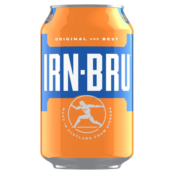 Irn-Bru Regular Soft Drink can 330ml, front of pack