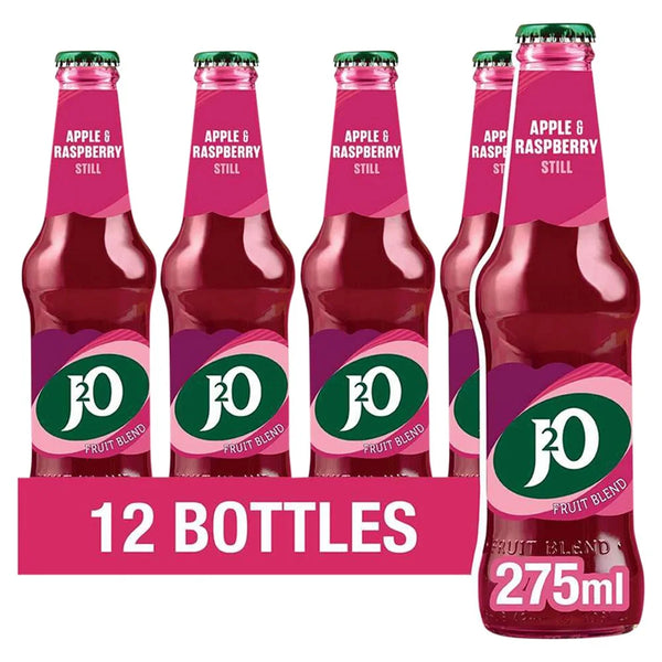 J2O Apple and Raspberry 275ml bottle, front of pack