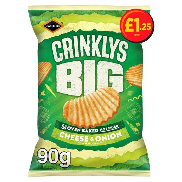 Jacob's Crinklys Big Cheese and Onion 90g, front of pack