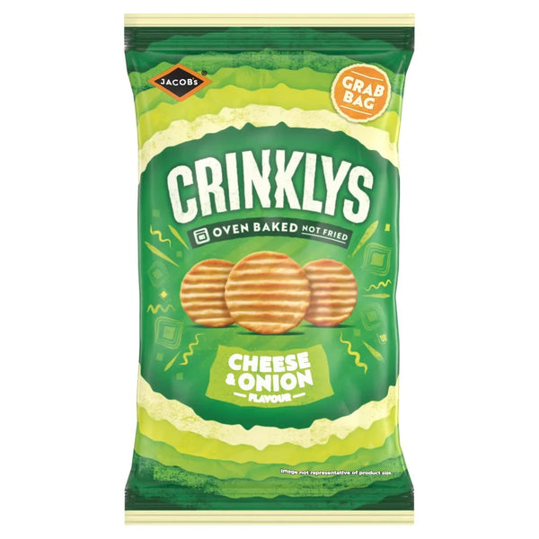 Jacob's Crinklys Cheese and Onion 45g, front of pack