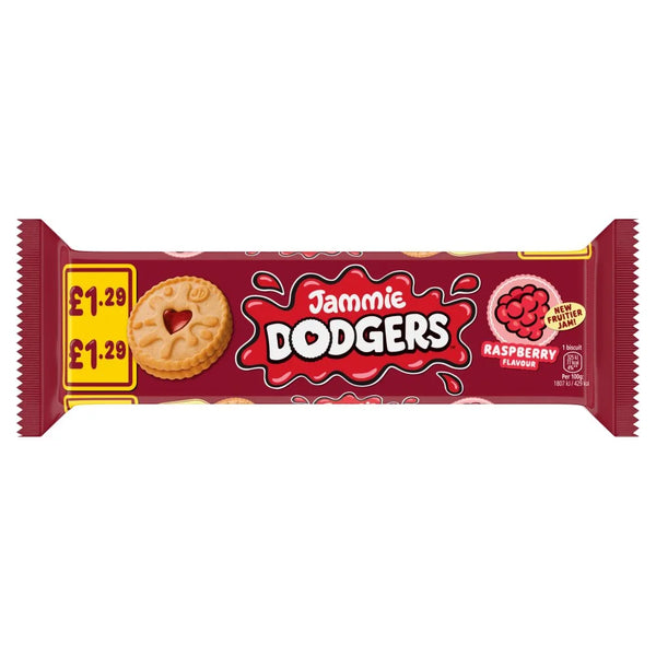 Jammie Dodgers Raspberry Flavour Biscuits 140g, front of pack