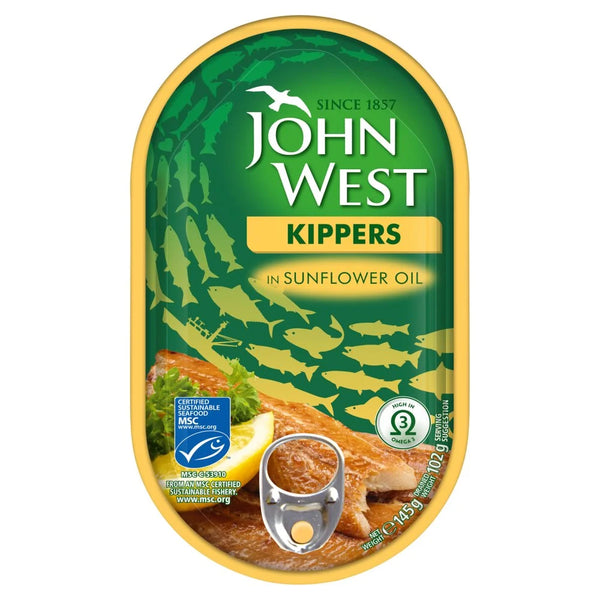 John West Kippers in Sunflower Oil 145g, front of pack