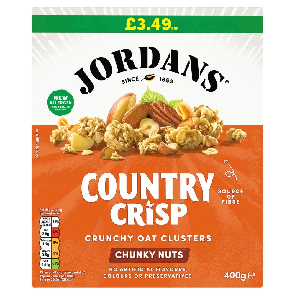 Jordans Country Crisp Chunky Nuts 400g, front of pack