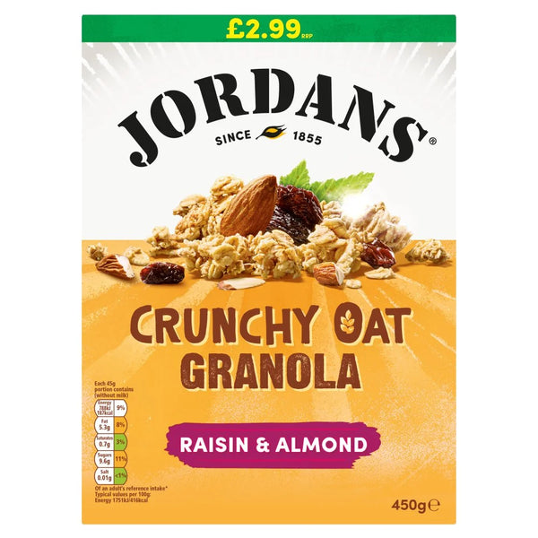 Jordans Raisin and Almond Crunchy Oat Granola 450g, front of pack