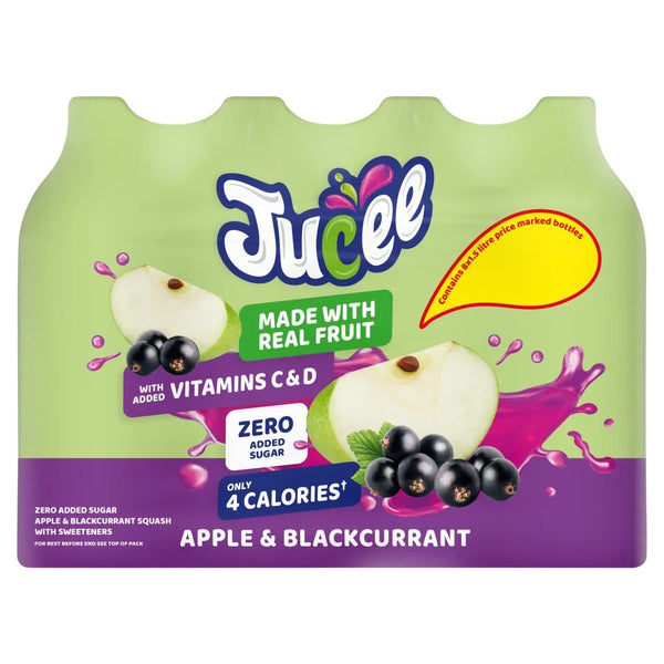 Jucee Apple and Blackcurrant squash 1.5 litre, front of pack