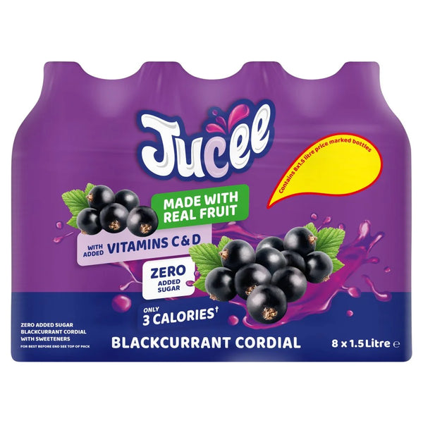 Jucee Blackcurrant Cordial 1.5 litre, front of pack