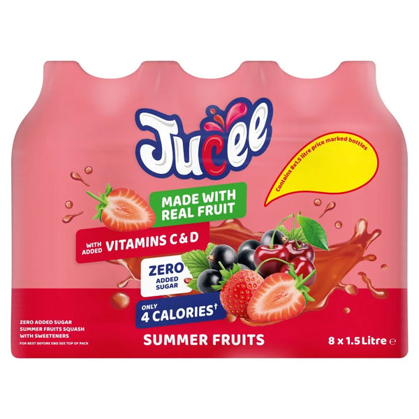 Jucee Summer Fruits squash 1.5 litre, front of pack