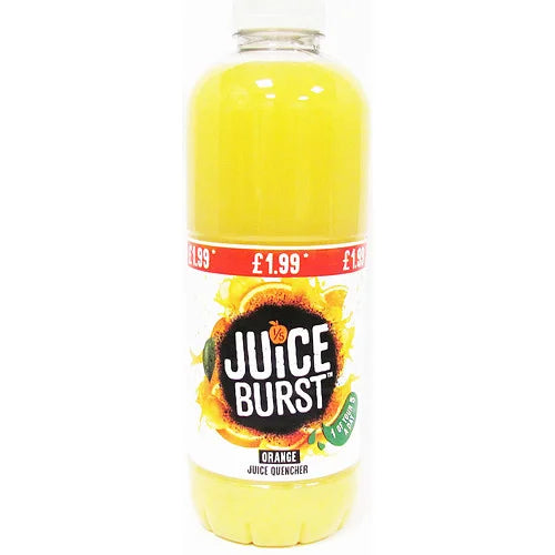 Juice Burst Orange Fruit Drink 1L, front of pack