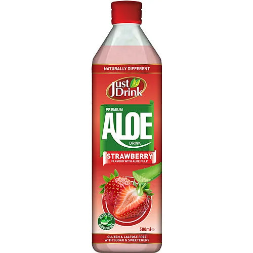 Just Drink Strawberry 500ml, front of pack