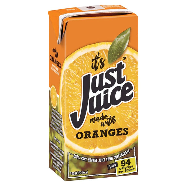 Just Juice Orange Juice 200ml, front of pack
