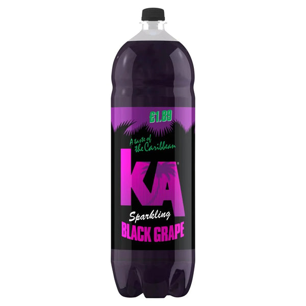 KA Black Grape Sparkling Soft Drink 2L bottle, front of pack