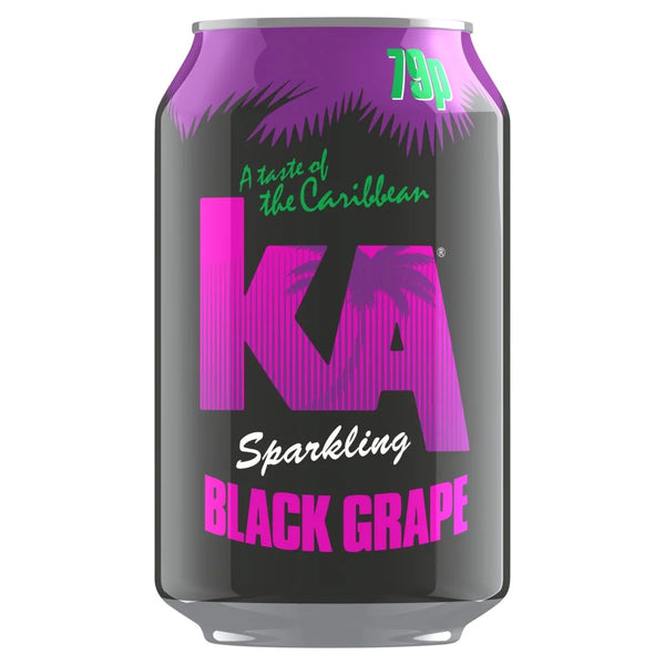 KA Black Grape Sparkling Soft Drink Can 330ml, front of pack