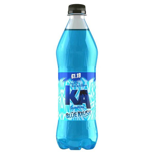 KA Sparkling Blue Krush Soft Drink 500ml, front of pack