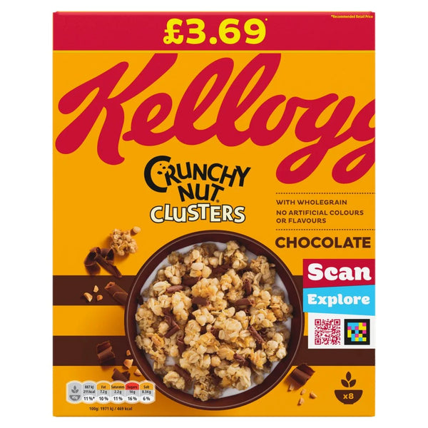 Kellogg's Crunchy Nut Clusters Chocolate breakfast cereal 400g, front of pack