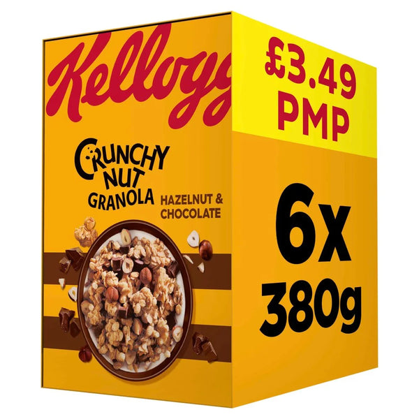 Kellogg's Hazelnut and Chocolate Crunchy Nut Granola 380g, front of pack