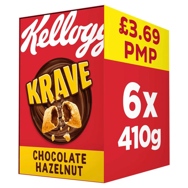 Kellogg's Krave Chocolate Hazelnut Breakfast Cereal 410g, front of pack