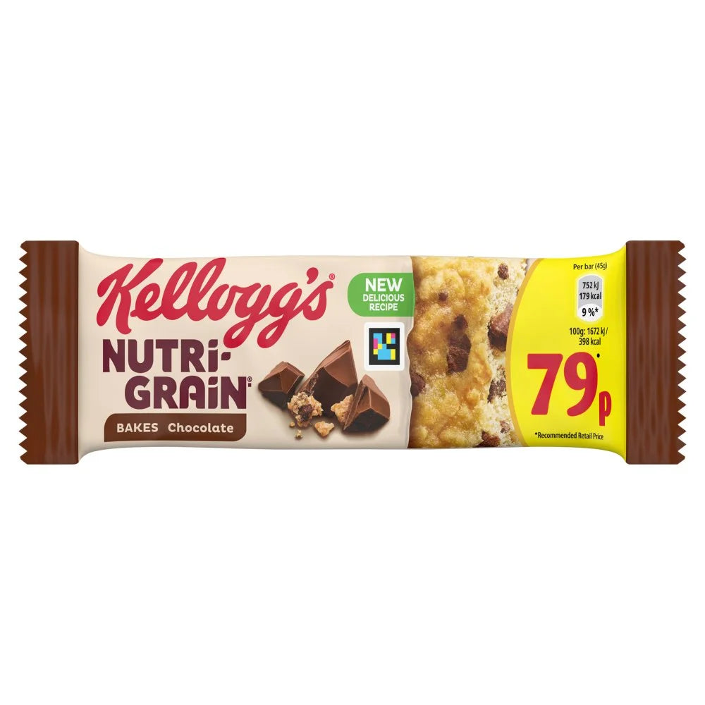 Kellogg's Nutri-Grain Bakes Chocolate 45g, front of pack