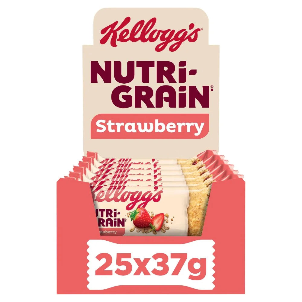 Kellogg's Nutri-Grain Strawberry snack bar 37g, front of pack