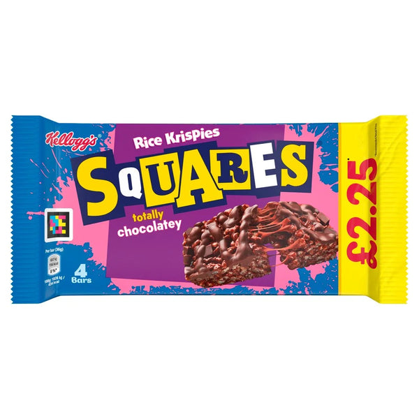 Kellogg's Rice Krispies Squares Chocolate Snack Bars 4 x 36g, front of pack