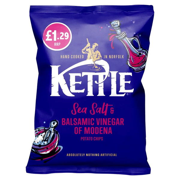 Kettle Sea Salt & Balsamic Vinegar Crisps 80g, front of pack