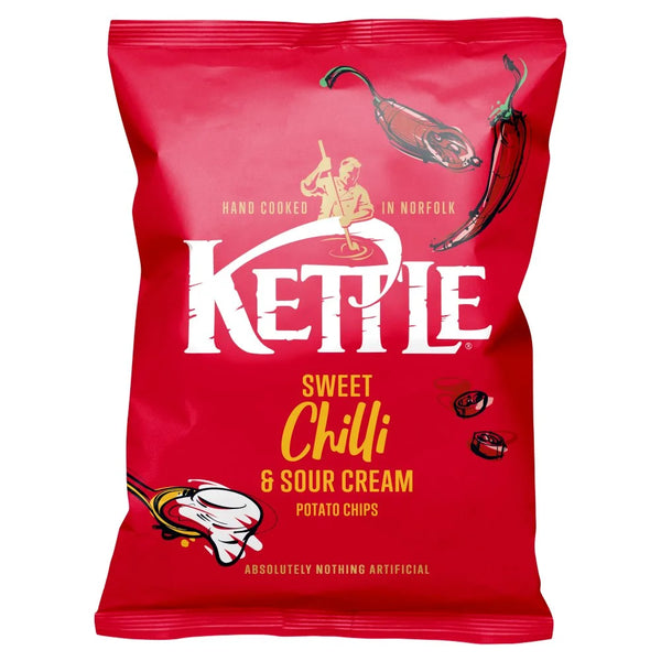 Kettle Sweet Chilli & Sour Cream Crisps 130g, front of pack