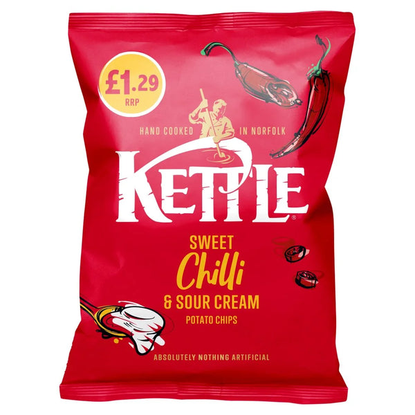 Kettle Sweet Chilli & Sour Cream crisps 80g, front of pack