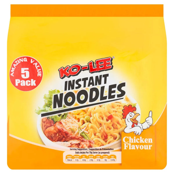 Ko-Lee Chicken Flavour Instant Noodles 5 x 70g, front of pack