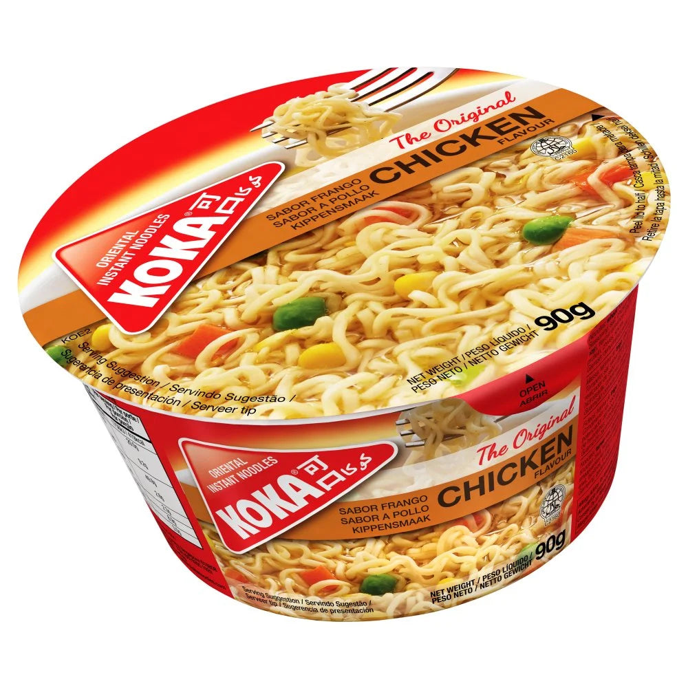 Koka Chicken Flavour Oriental Instant Noodles 90g, front of pack