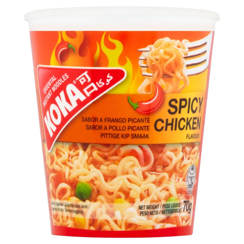 Koka Oriental Instant Noodles Spicy Chicken 70g, front of pack