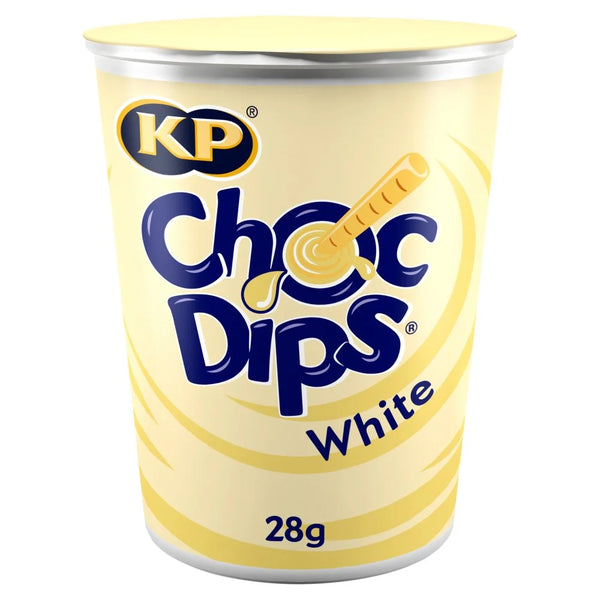 KP Choc Dips White Chocolate 28g, front of pack