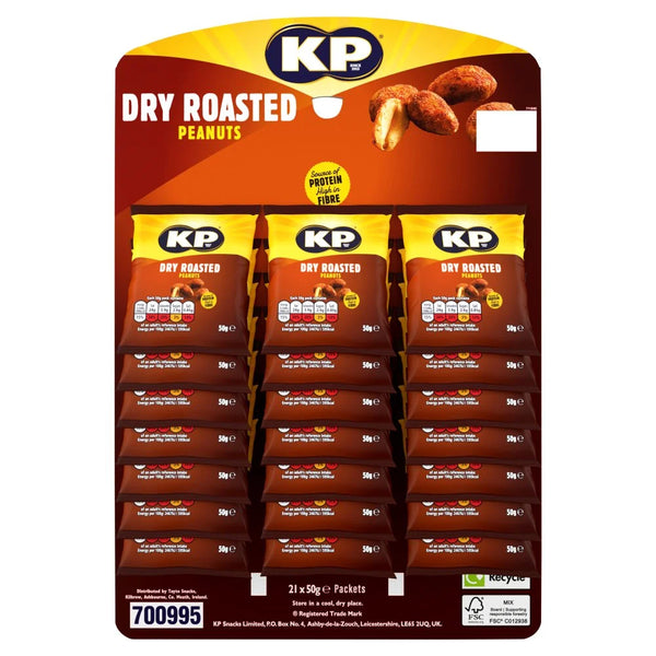 KP Dry Roasted Peanuts 50g Pubcard, front of pack