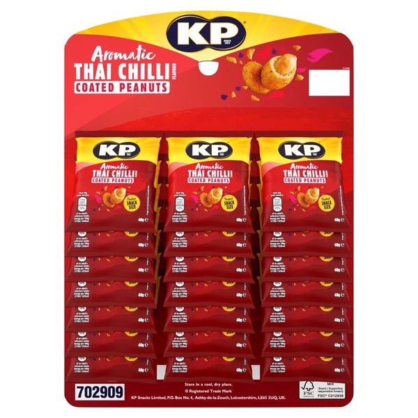KP Flavour Kravers Aromatic Thai Chilli Coated Peanuts 40g, front of pack