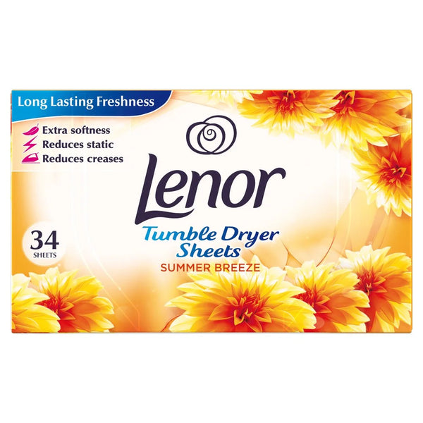 Lenor Tumble Dryer Sheets Summer Breeze 34 sheets, front of pack