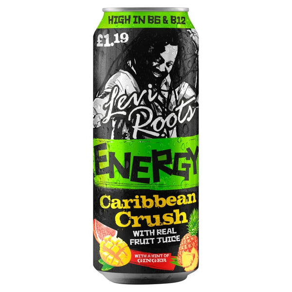 Levi Roots Energy Caribbean Crush 500ml, front of pack