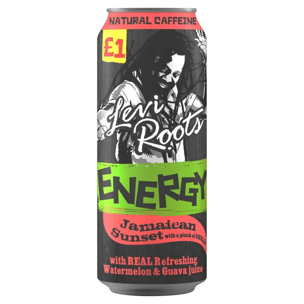 Levi Roots Energy Jamaican Sunset 500ml drink, front of pack