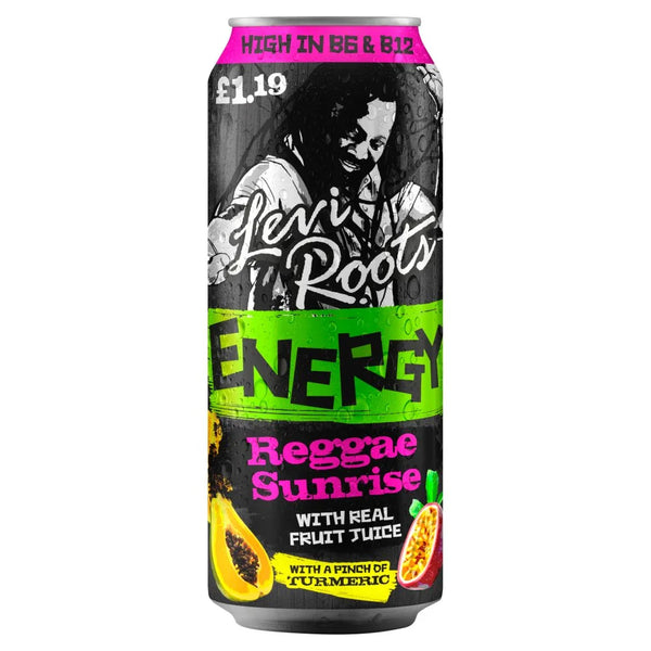 Levi Roots Energy Reggae Sunrise Drink 500ml, front of pack