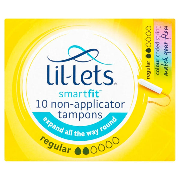 Lil-Lets Smartfit Regular Non-Applicator Tampons 10 pack, front of pack