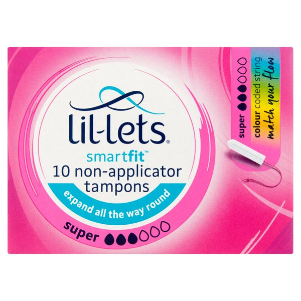 Lil-Lets Smartfit Super Non-Applicator Tampons 10 pack, front of pack